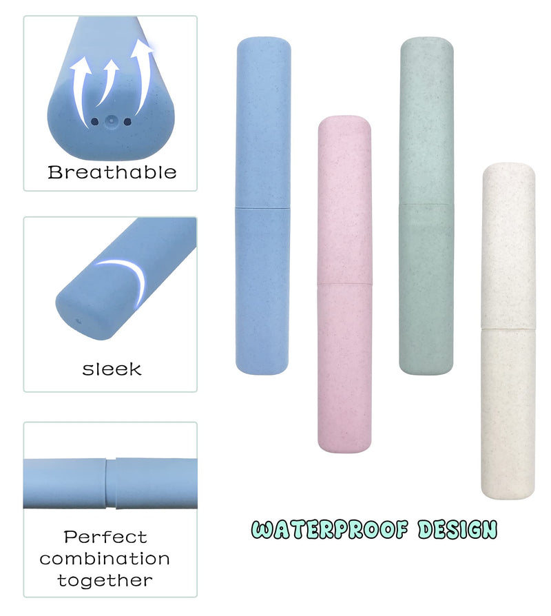 4 Pack Toothbrush Travel Case, Portable Breathable Toothbrush Holder for Travel Business Camping School Toothbrush Case - BeesActive Australia