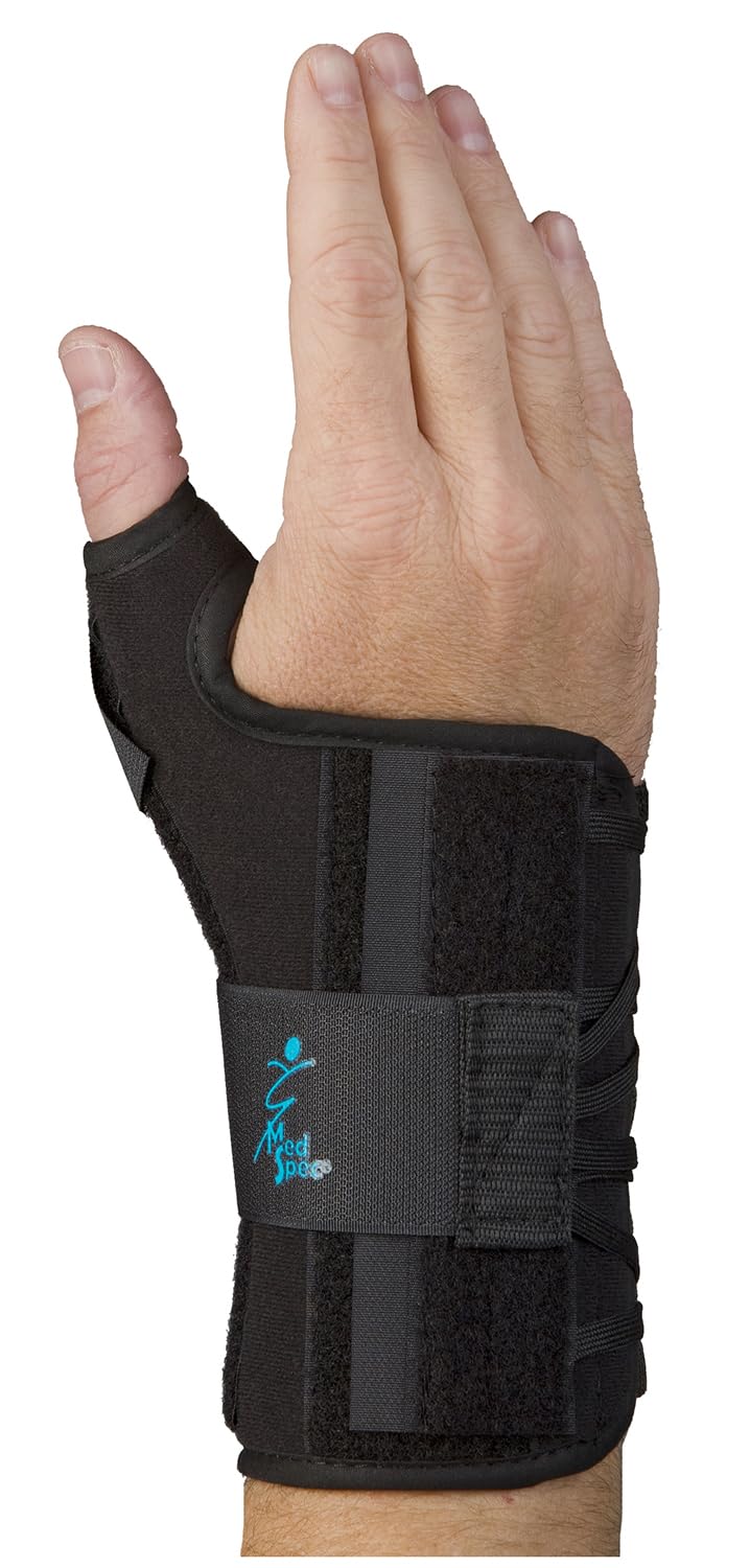 Med Spec Ryno Lacer Wrist Support, Short Black, Universal Left