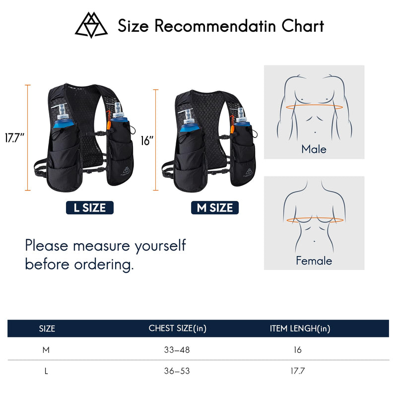 Haimont Running Hydration Vest, 5L Lightweight Runner Vest Pack for Women Men, Trail Running Black Large - BeesActive Australia
