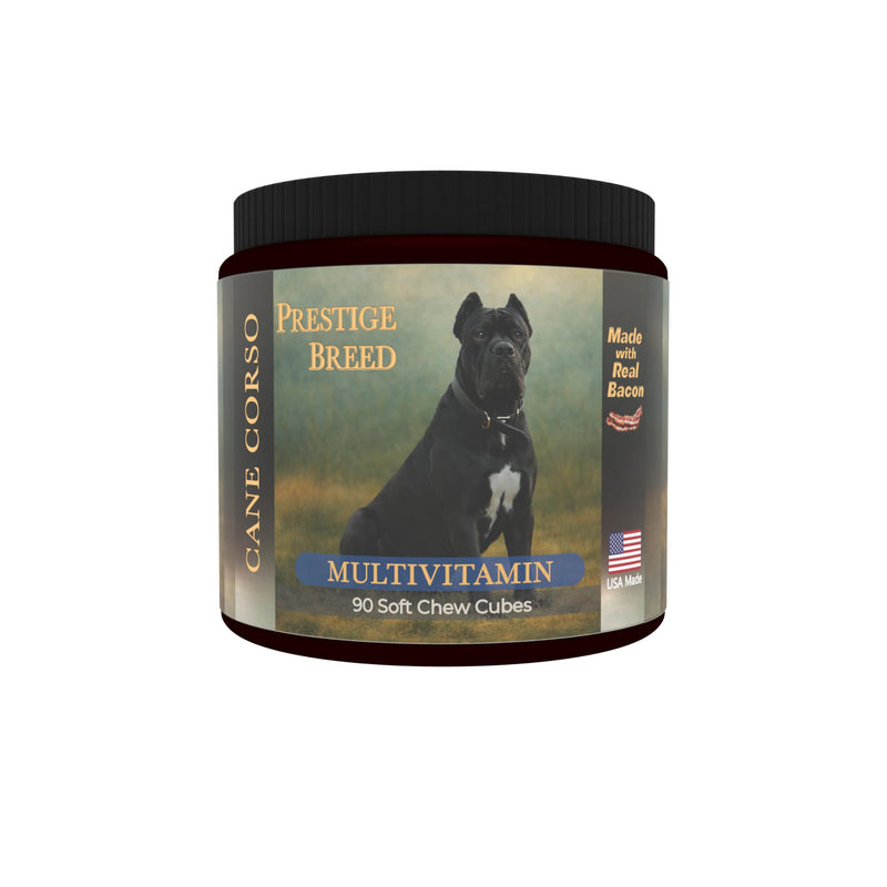 Cane Corso Multivitamins, 90 Count, Made in the USA with Real Bacon.