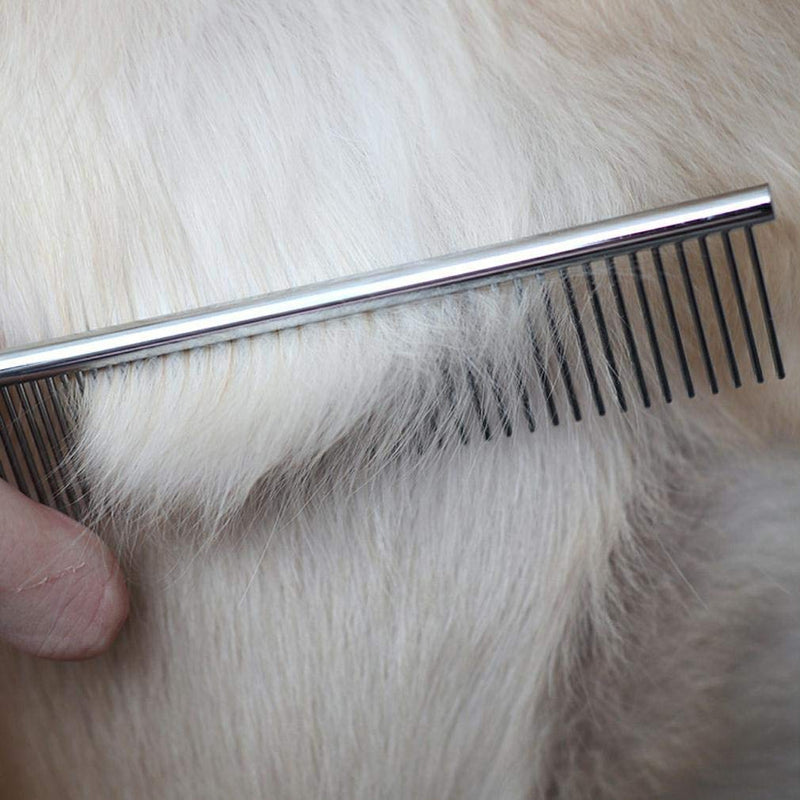 Pet Steel Comb with Rounded Ends Stainless Steel Teeth,metal Cat Dog Comb for Removing Tangles and Knots,Poodle Grooming Deshedding Tool, 7 1/2-inch L… - BeesActive Australia
