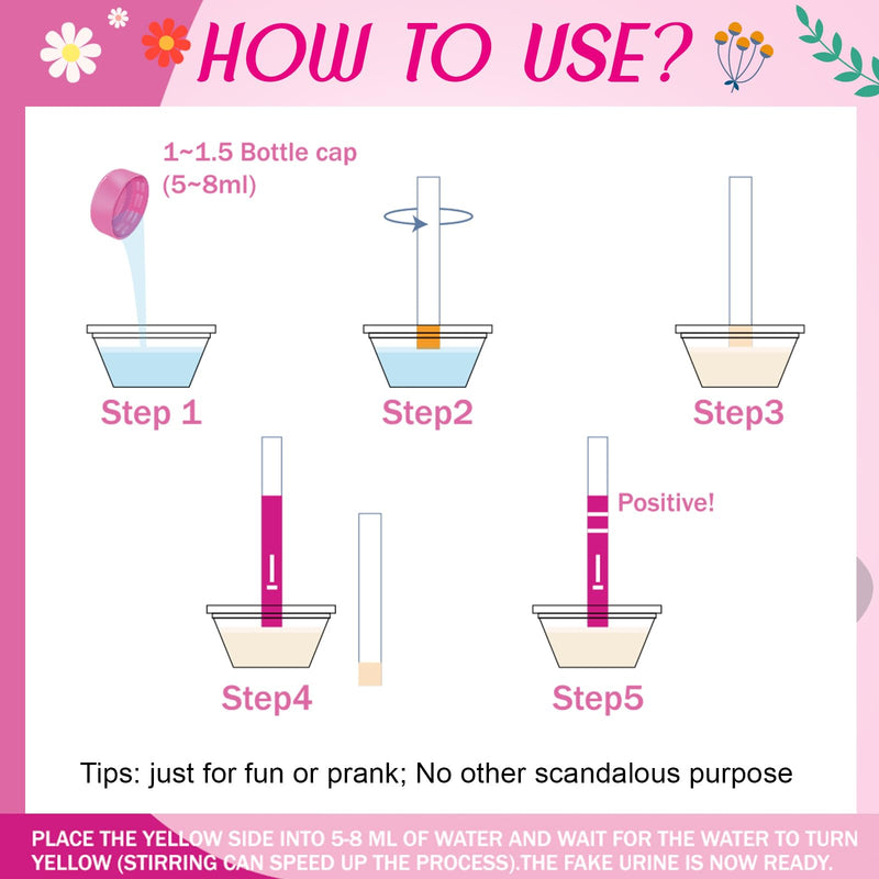 Skylety 3 Pcs Prank False Positive Pregnancy Solution Fake Any Pregnancy Test to Be Positive Including 3 Small Urine Cups for April Fool's Day Classical Style - BeesActive Australia