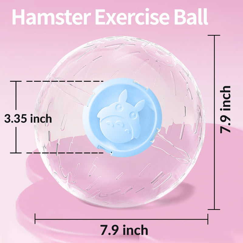 7.9 inch Hamster Ball, Hamster Exercise Toys, Running Ball, Clear Plastic Balls, Large Space, Easy to Clean, Hamster Cage Accessories, for Small and Medium Hamsters, Syrian Dwarf Hamster, Blue 7.9 inch - BeesActive Australia