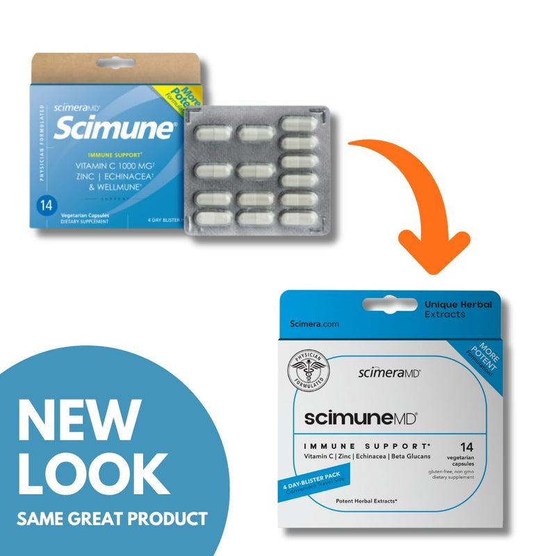 ScimeraMD® Scimune Immune Support Supplement with Zinc, Quercetin, Vitamin C, Echinacea & Wellmune® Beta Glucan, 14 Capsules 14 Count (Pack of 1)