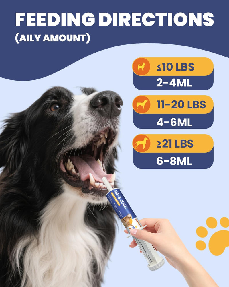 Joint Supplements for Dogs - Dog Joint Supplements for senior dogs with Glucosamine, Chondroitin, MSM - Soothes Joints, Aids Mobility - Green Lipped Mussel for Dogs - Chicken Flavor Paste, 60ML