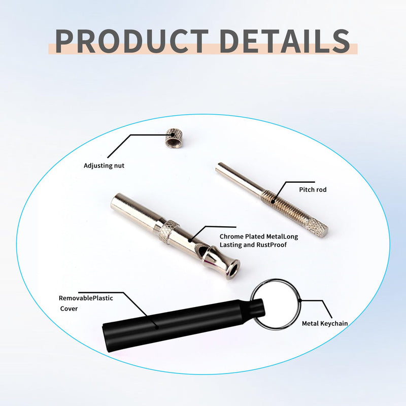 2-piece dog whistle Rütter recall, silent dog whistle high frequency silent, training aids for dogs whistles, dog training dog whistles, aid whistle dog recall, ultrasonic dog whistle (3A) black + white - BeesActive Australia