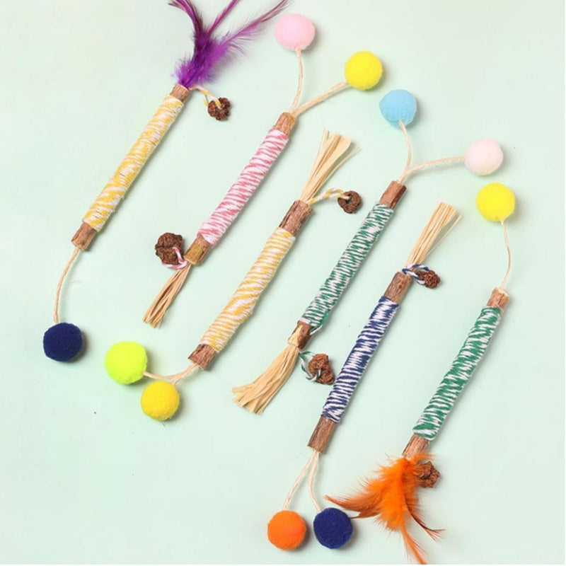 6 PCS Silvervine Cat Chew Sticks, Cat Chew Toy Kitten Teething Toys Natural Dental Sticks Indoor Kitten Teething Teeth Cleaning and Stress Release