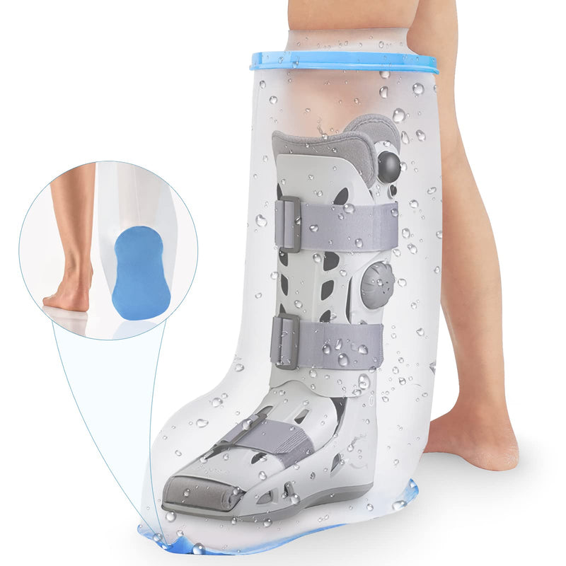 Waterproof Extra Wide Leg Cast Cover for Shower Adults, Extra Large Half Leg Shower Cover with Non-Slip Bottom, Watertight Foot Protector for Plus Size Adults Surgery Shower Boot XL-Extra wide - BeesActive Australia