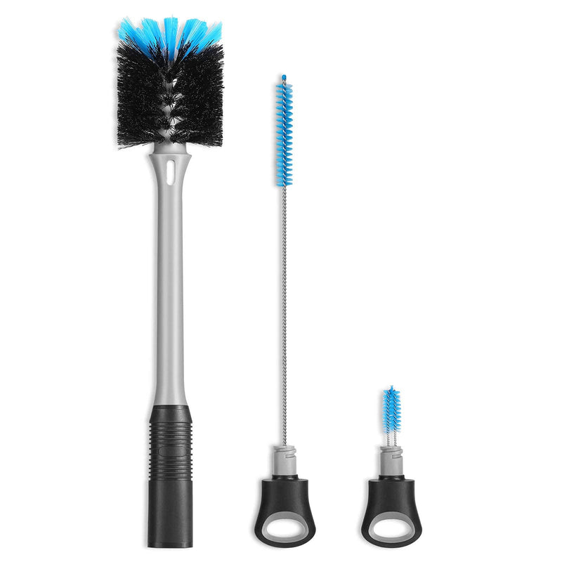 3-in-1 Bottle Brush with Straw Cleaning Brush and Nipple Cleaner, Long Handle Water Bottle Scrubbing Brush, Built for Cleaning Sport Bottles, Baby Bottles, Coffee Mugs, Flask - BeesActive Australia