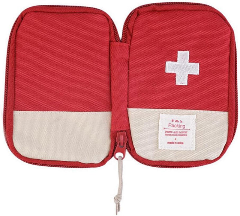 Red Portable Mini First Aid Kit, Outdoor Camping Family Survival First Aid Kit Cross Pattern First Aid Kit - BeesActive Australia