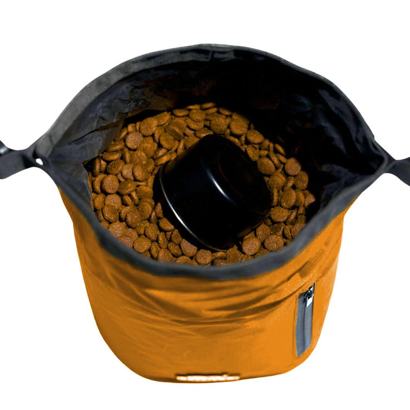 Dog Food Travel Bag w/ 1 Cup Scoop and Zipper Side Pocket | Waterproof Kibble Storage Container for Home, Road Trips, Camping, Boarding and More (Orange, 32 Cups) Orange - BeesActive Australia