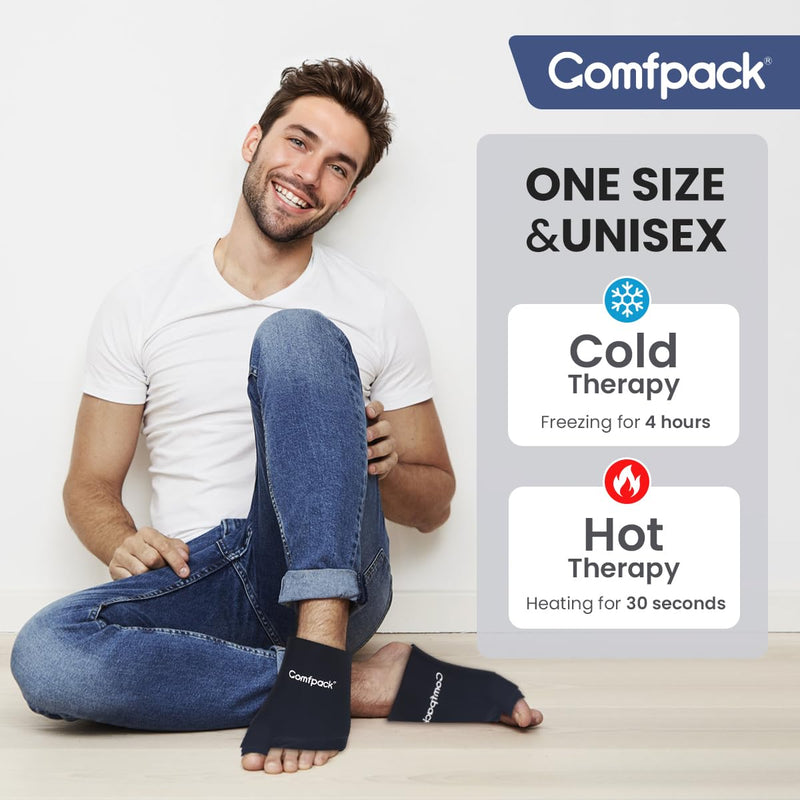 Comfpack Foot Toe Ice Packs Wrap for Bunion, Plantar Fasciitis, Hallux Valgus, Gout, Swelling & Injuries, Big Toe Brace for Arthritis, Hot Cold Compress Therapy Gel Ice Pack for Feet Recovery, 2 Packs - BeesActive Australia