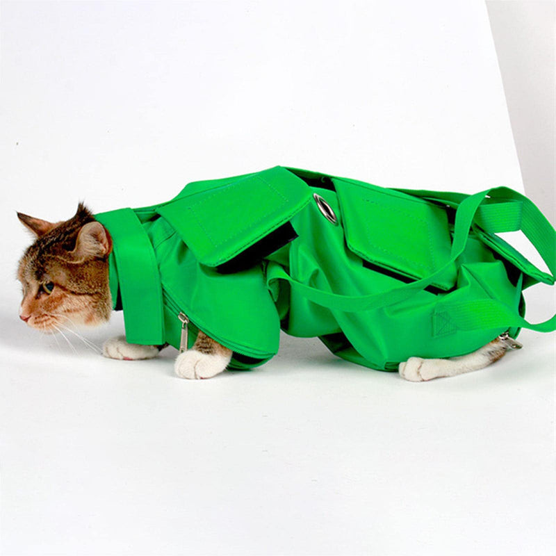 Baoblaze Pet Cat Restraint Bag Claw Grooming Scratching Grooming Bag for Cats GREEN S - BeesActive Australia