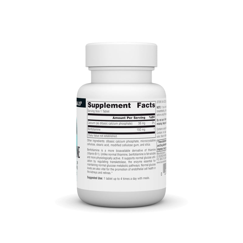 Source Naturals: Benfotiamine, Fat Soluable Source of Vitamin B-1 (Thiamine) 150 mg 30 Tablet 30 Count (Pack of 1)