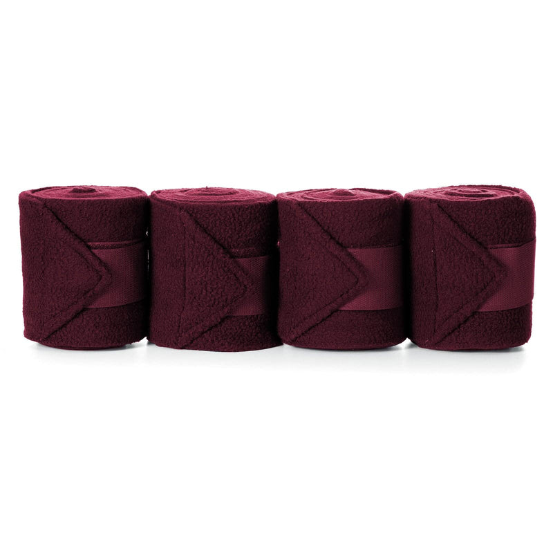 Equinavia Luna 9' Fleece Polo Wraps, Set of 4 Horse Leg Bandages | Storage Bag Included - Wine Red - One Size - BeesActive Australia