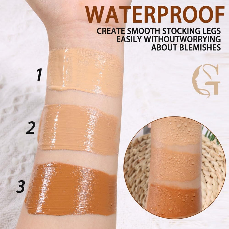 Leg Concealer & Extra Large Body Makeup Brush Set – Full Coverage Foundation Brush for Scars, Stretch Marks, Veins, Blemishes – Kabuki Brush for Flawless Tan & Leg Concealer Application - BeesActive Australia