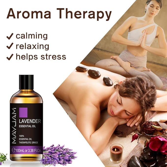 MAYJAM Aroma Oil Lavender Essential Oil 100ml Essential Oil Natural Lavender Oil Aroma Gift - BeesActive Australia