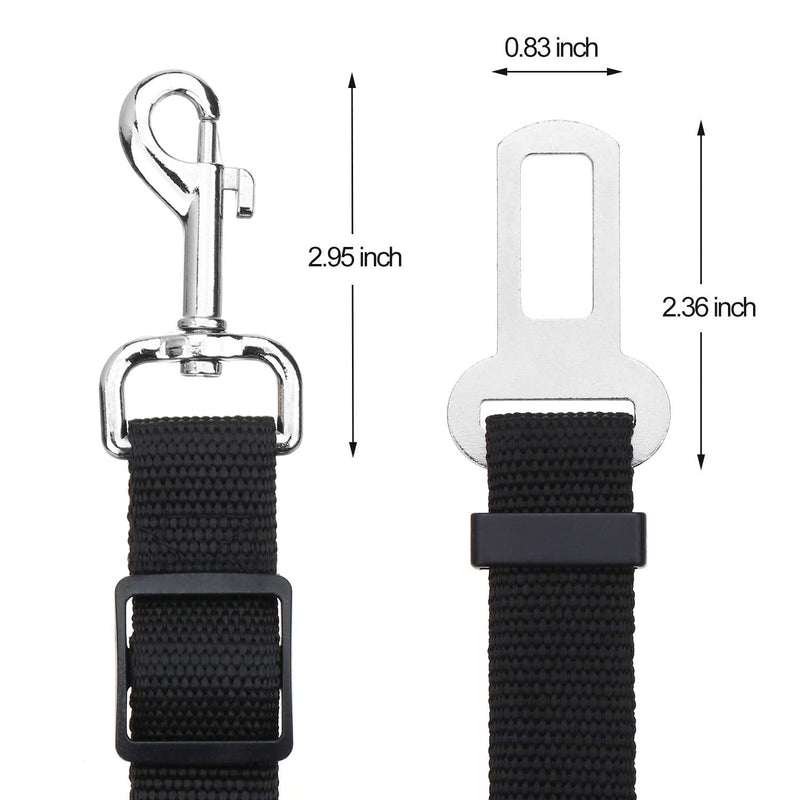 Elisel Elisel 2 Packs Adjustable Length Pet Dog Cat car seat Belt Pet seat Belt Pet Accessories for Dogs Cats and Pets (Black) black - BeesActive Australia