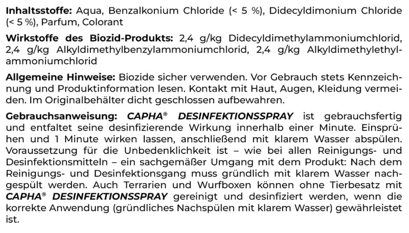 Canina 14010 7 Capha disinfectant spray, 500 ml 500 ml (pack of 1) - BeesActive Australia
