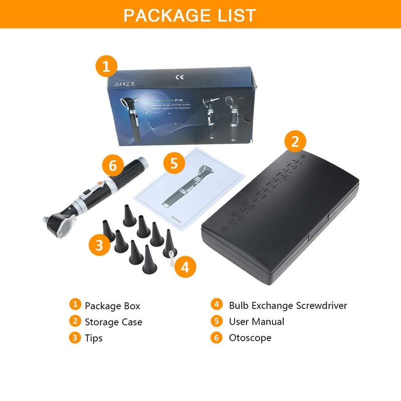 Otoscope Kit,Professional Diagnostic Ear Care Tool with 3.0V LED Bulb, 3X Magnification, 4 Speculum Tips Size - for Children, Adults, Pets, etc. - BeesActive Australia