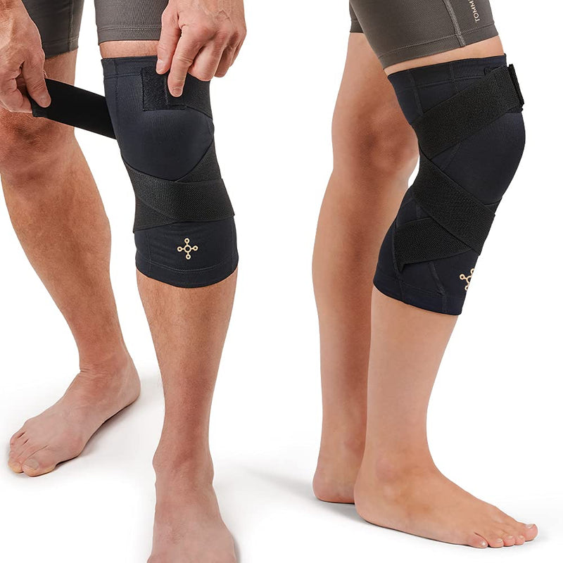 Tommie Copper Pro-Grade Compression Knee Sleeve, Unisex, Men & Women, Adjustable Ultimate Support Sleeve, Integrated Straps for Knee Stability & Muscle Support - Black, Large - BeesActive Australia