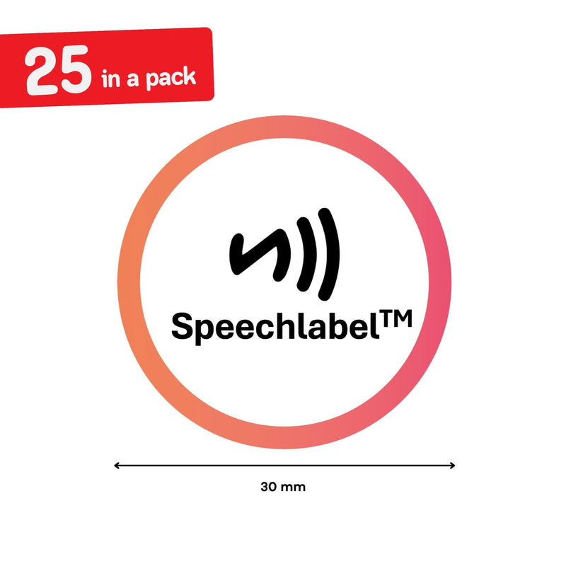 NFC Touch Stickers 25pcs - Accessible Voice Labels for Visually Impaired, Tap to Record and Hear Audio Notes - Low Vision Aids Braille Stickers, for Elderly and Blind