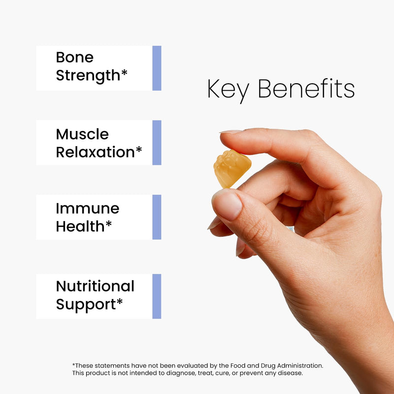 Calcium Magnesium Zinc Gummies Supplements for Women, Calcium Citrate 1200 mg with Vitamin D3 & K2 for Adults, Chewable with Potassium Boron for Bone, Muscle & Immune Support, Sugar Free, Vegan