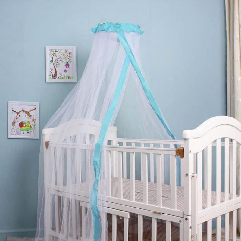 Crib Mosquito Net Crib Dome Bed Canopy Foldable Cot Net Tent Universal Palace Style Dome Bed Curtain (Stand Rod NOT Included) White M(56"w X 63"h)