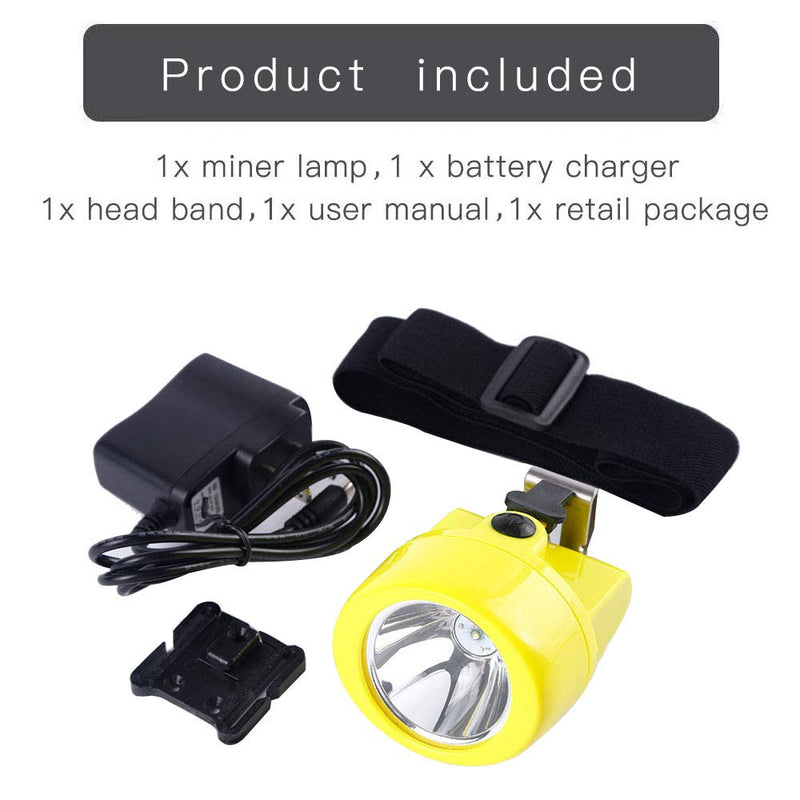 Safety Mining Headlamp KL3.0LM Underground Headlamp Waterproof LED Mining Cap Lamp Explosion Rroof Mining Light Rechargeable Coon Hunting Lights for Hard Hat Model B-White Light