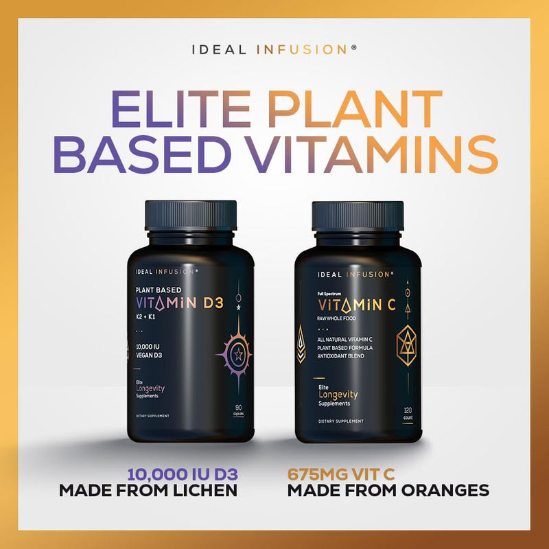 Wildcrafted Vegan Vitamin D3 10,000iu with K1 K2: Natural Plant Based D3 - Burp-Free Patented Coconut MCT Powder for Improved Absorption - Immune Support & Bone Structure (90 Servings) from Lichen