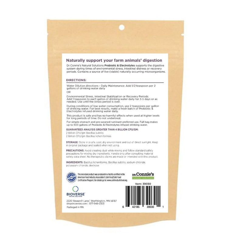 Dr. Connie's Probiotic + Electrolyte for Farm Animals | Supplement to Support A Healthy Gut | Veterinarian Formulated - BeesActive Australia