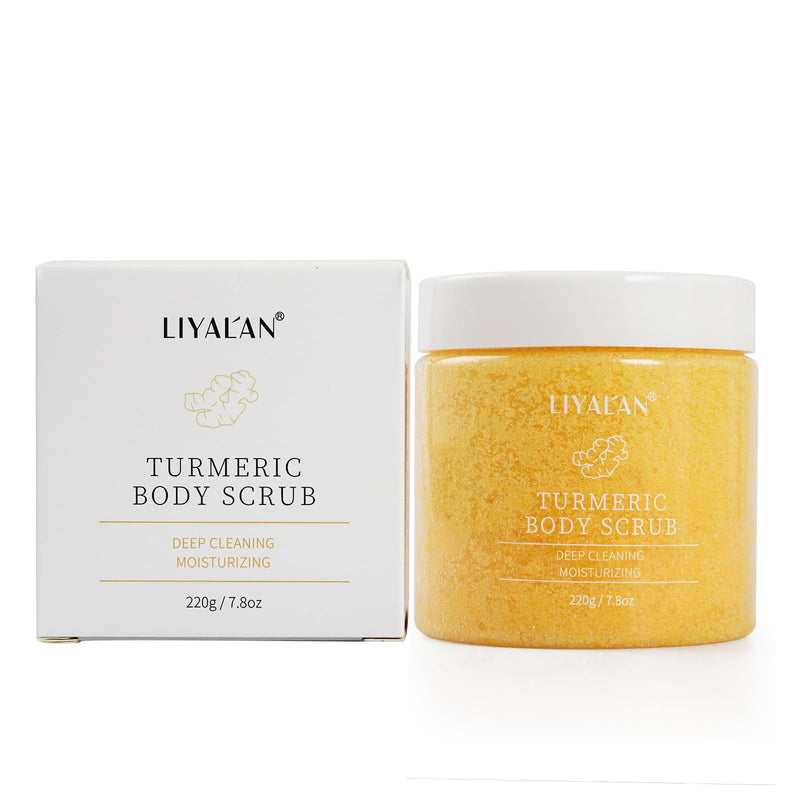 Liyalan Turmeric Body Scrub Moisturizing and Exfoliating Body, Face, Hand, Foot Scrub,Nourishes Skin,Deep Cleansing 7.8oz 7.8 Ounce (Pack of 1) - BeesActive Australia