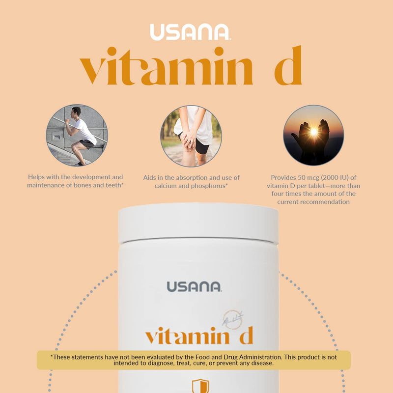 USANA - Vitamin D Maximum Strength 2,000 IU Supplement - 84 Tablets | With 2,000 IU Vitamin D, Vitamin K2, Bone Mineralization, Immune Support, Heart Health and Respiratory Health