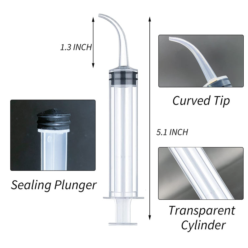 Wisdom Teeth Syringe, 50 Pack Dental Irrigation Curved Syringes for Dental Care Liquid Oral Tonsil Stone TMJ Chin Pain Relief Recovery Dentist Implant Clean Feeding Water - BeesActive Australia