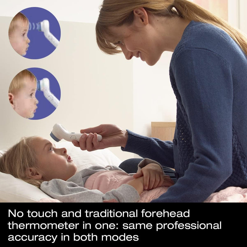 Braun No Touch and Forehead Thermometer - Touchless Thermometer for Adults, Babies, Toddlers and Kids, Color-Coded Fever Guidance, Fast, Reliable, and Accurate Results 1 Count (Pack of 1) No Touch & Forehead