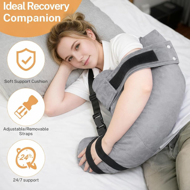 Shoulder Surgery Pillow with Pocket & Straps, Left/Right Arm Support ，Rotator Cuff Relief Pillow for Sleeping, After Shoulder Surgery Must Haves, Arm Pillow Post Surgery, Arm And Neck Pain Relief - BeesActive Australia