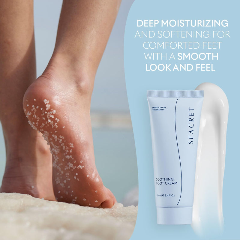 SEACRET Minerals Foot Cream, Enriched with Shea Butter, Tea Tree Oil and Dead Sea Minerals, 3.4 Fl Oz / 100 ml 3.4 Fl Oz (Pack of 1) - BeesActive Australia