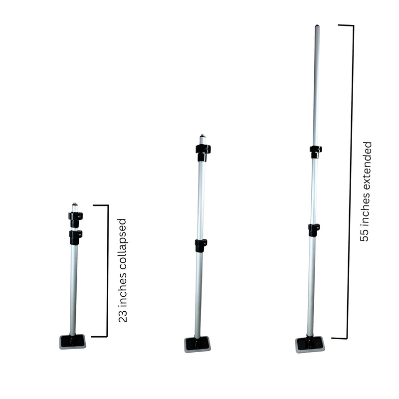 55" Double Camlock Support Pole + Rubber Pole Base (XR55A-3Tip-PBR - Easy Installation 55" - BeesActive Australia