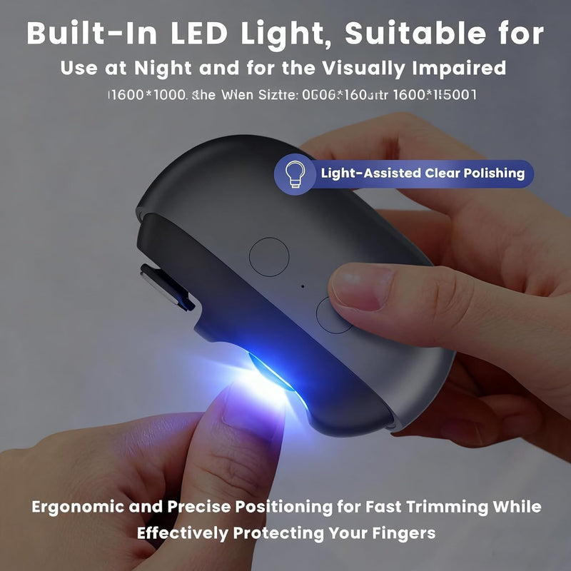 3-in-1 Electric Nail Clippers for Seniors, 2026 Upgraded Smart Nail Clippers, Electric Nail Trimmer with LED Light, Electric Toenail Clippers for Thick Toenails, Nail Clipper for Adult and Kids - BeesActive Australia