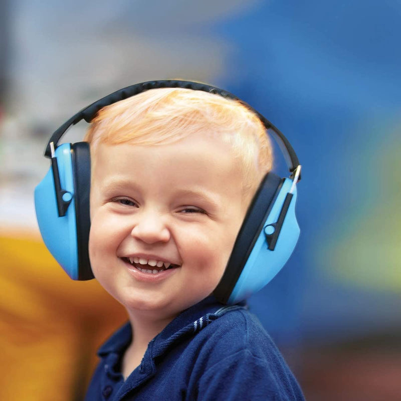 Walker's Youth Children‚Äôs Low Profile Padded Headband Adjustable Folding Noise-Reducing Hearing Protection Earmuffs Blue Small