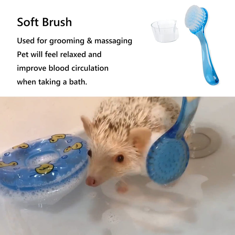 JSLZF Small Animal Grooming Kit - Foldable Bathtub, Nail Clippers, Bathing Brushes, Towel for Guinea Pigs & Hedgehogs Pink - BeesActive Australia