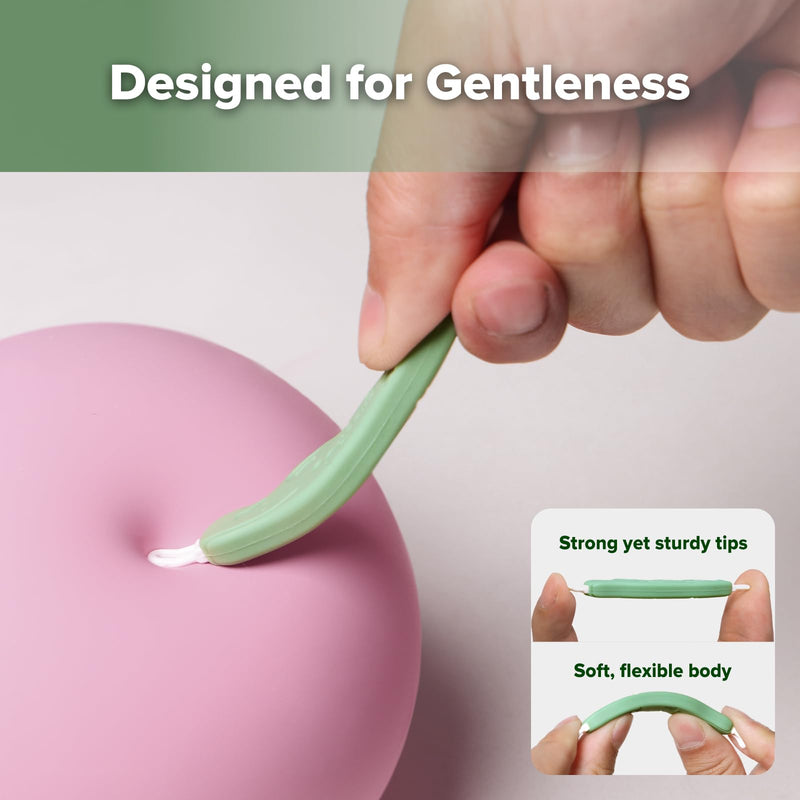 haakaa Baby Nose Cleaner & Ear Wax Removal Tool,The Unique Crocodile-Shaped Design,Newborn Essentials Must Haves - Pea Green