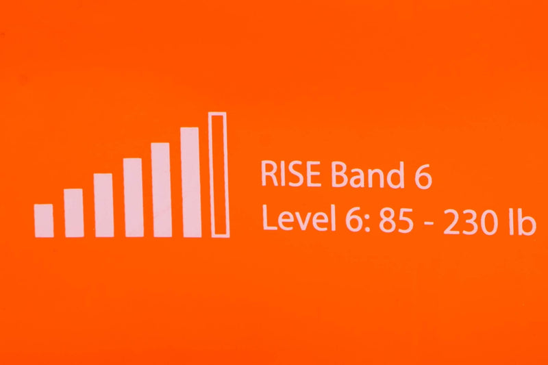 Rise Bands Heavy-Duty Exercise Resistance Band for Physical Therapy, Fitness, Muscle Development, Rehab, Mobility, Stretching, and More Orange Level 6 (85-230lbs)