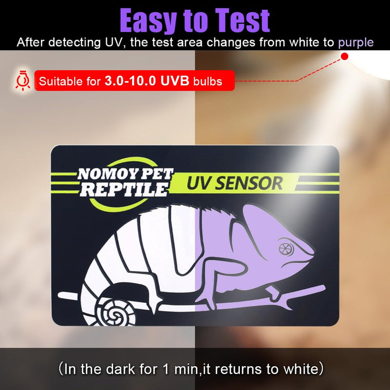 DONGKER UV Test Card, 2/4PCS Reptile Quick Test UVB Sensor, Easy to Carry, Reusable 500 Times for Reptile UV Testing 4PCS - BeesActive Australia
