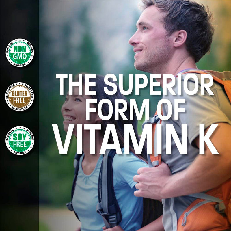 Bronson Vitamin K2 as MK-7 Menaquinone 100 mcg Non-GMO, 60 Capsules Unflavored 60 Count (Pack of 1)