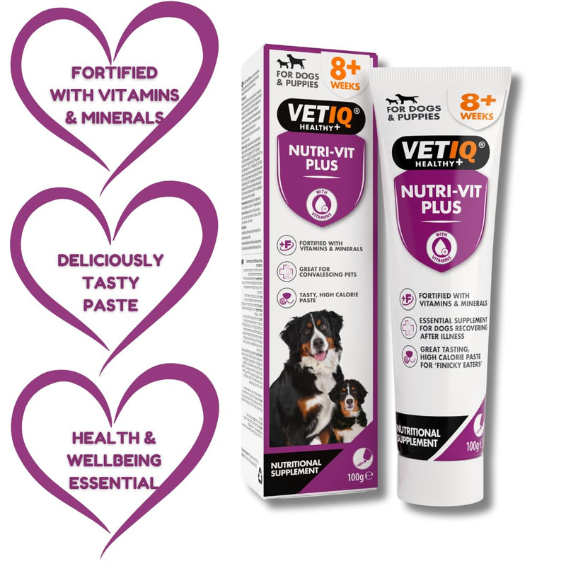 VETIQ Dog & Puppy Wellness Pack – Calming & Nutrition Support, Serene Calming Chews & Nutri-Vit Plus Paste High-Calorie Vitamin Supplement – Stress Relief & Vitality Support – From 12 wks Dog Gift Set