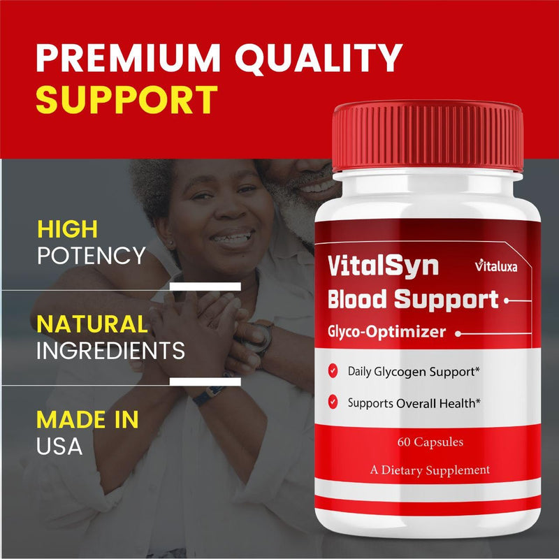 (2 Pack) Vitalsyn Blood Support, Vitalsin Glyco Optimizer Capsules Advanced Formula Supplement, VitalsynBlood Glycogen Pills Blood Flow Balance Control Vitalsym Premium Health Vital Syn (120 Ct)