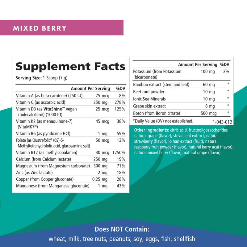 Ionic Fizz Super D-K Calcium Plus by Pure Essence - with Extra Magnesium, Vitamin D3, Vitamin K2 for Strong Bones and Stress Support - Mixed Berry - 14.82oz 14.82 Ounce (Pack of 1)