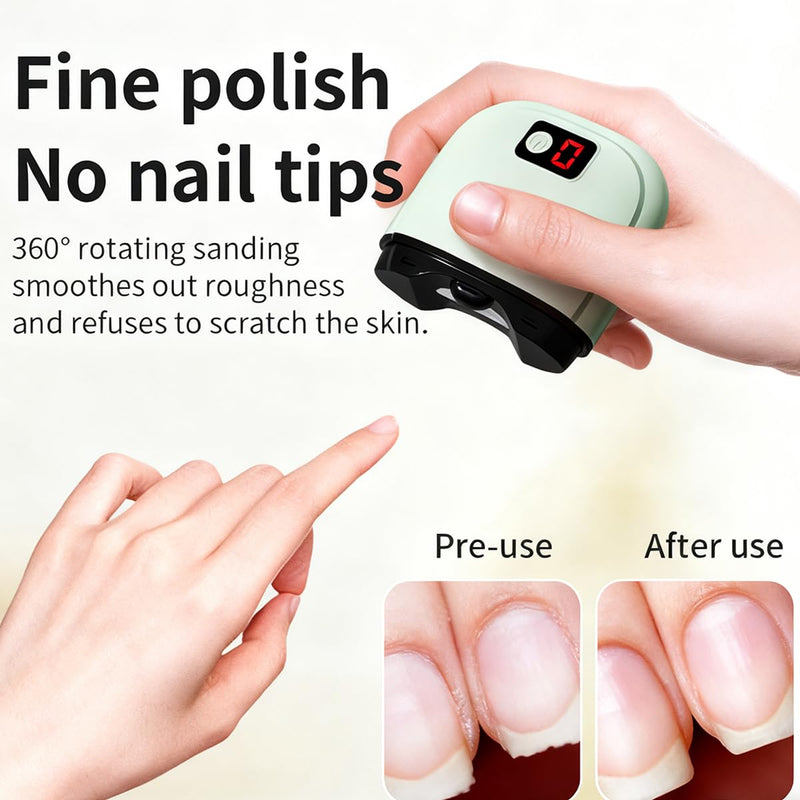 Electric Nail Clipper - 2026 Improved, Nail Clippers Set, Includes an Automatic 2-in-1 Nail Clippers (with LED Light & Storage Box) an Oblique Nail Clippers, Ideal for All Your Nail Care Needs - Green