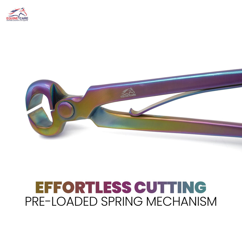 Premium Farrier Hoof Nipper - Chrome Vanadium Steel, Spring-Loaded for Smooth Trimming - Ideal for Horses, Ponies, Goats, and Cows, Available in Vibrant Rainbow Colors, 10 Inches - BeesActive Australia